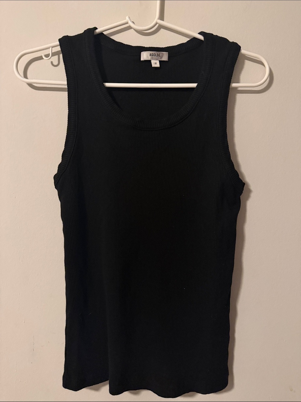 Agolde Black Ribbed Tank Top